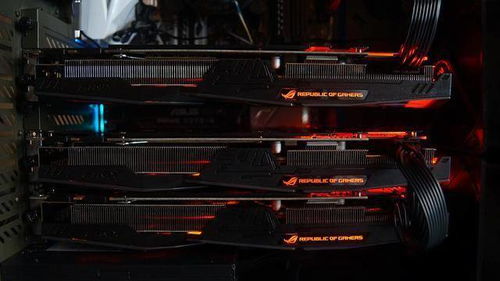 A collection of GPU mining rigs showcasing their intricate designs and setups