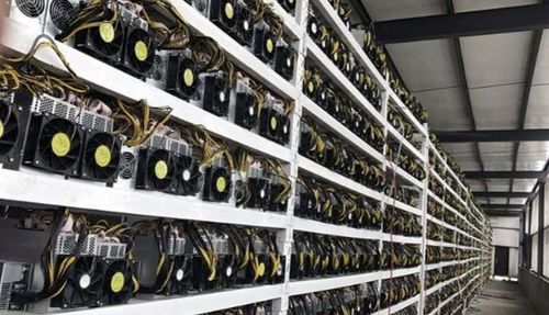 Advanced cryptocurrency mining rigs operating in secure hosting facilities