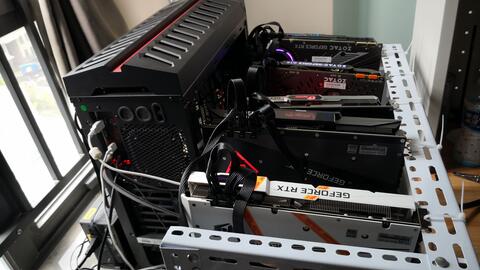 An advanced mining rig setup, highlighting efficient hardware for cryptocurrency extraction in modern Asian facilities